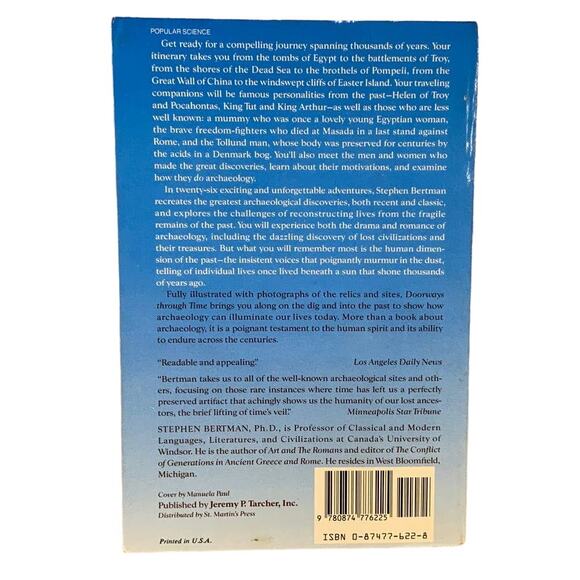 Vintage 1986 Doorways Through Time Romance of Archaeology Stephen Bertman Book - Picture 2 of 2